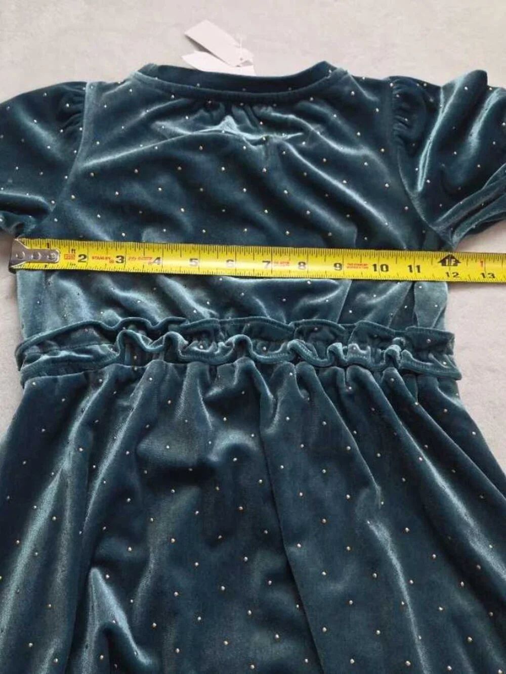 New girl's 4 J.Crew Crewcuts studded green velvet Christmas holiday party dress